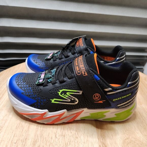 Skechers S Lights Boys’ Size 3 Sneakers – Black/Blue Light-Up, NWT - Picture 2 of 9